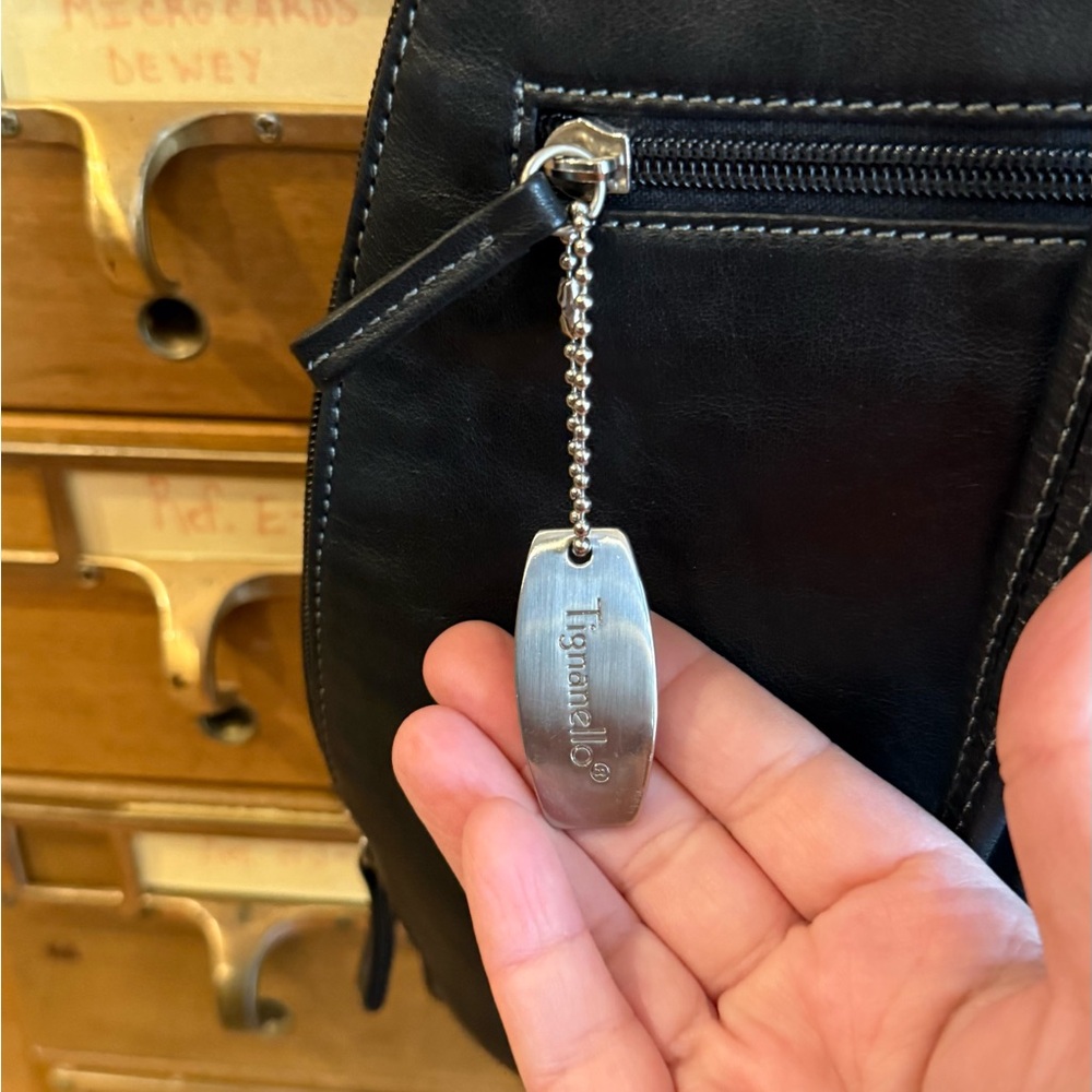Tignanello Black Leather Backpack - Picture 5 of 16